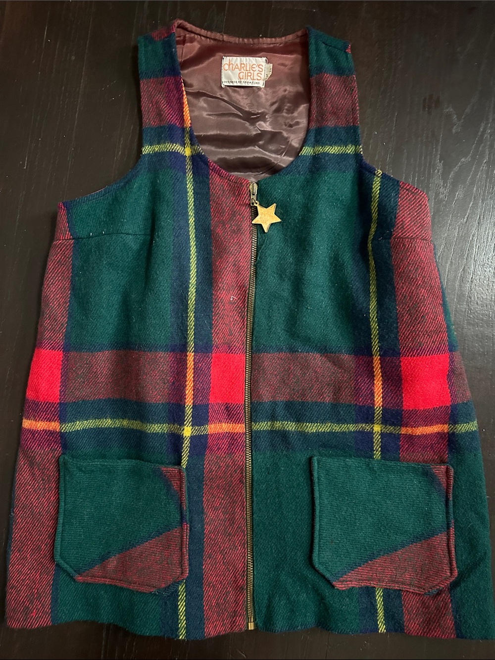 VINTAGE ERIKA ELIAS 1960s Charlie’s Girls wool plaid tunic mini